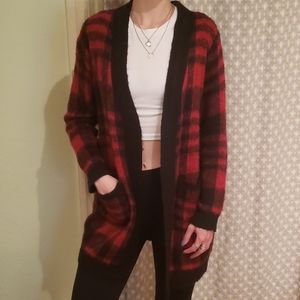 Plaid Oversized Cardigan